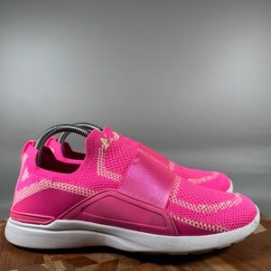 APL‎ TechLoom Bliss Womens 9.5 Hot Pink Slip On Running Shoes Sneaker Knit Vegan